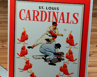 WRAPPED CANVAS 1950's St. Louis CARDINALS Print 