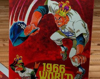 1966 Vintage Los Angeles Dodgers - Baltimore Orioles World Series Program - Canvas Gallery Wrap