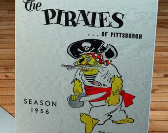 1956 Vintage Pittsburgh Pirates - Spring Training Scorecard - Canvas Gallery Wrap