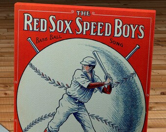 1912 Vintage Boston Red Sox Speed Boys Song Sheet Cover - Canvas Gallery Wrap