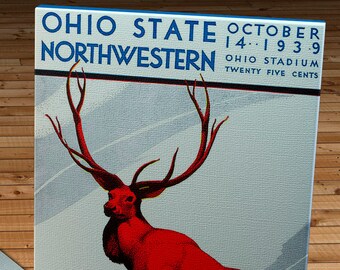 1939 Vintage Ohio State - Northwestern Football Program - Canvas Gallery Wrap