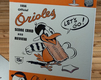 1956 Vintage Baltimore Orioles Scorecard - Canvas Gallery Wrap