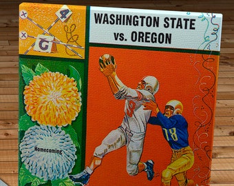 1954 Vintage Washington State - Oregon Football Program - Canvas Gallery Wrap