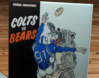 1959 Vintage Baltimore Colts - Chicago Bears - Football Program - Canvas Gallery Wrap