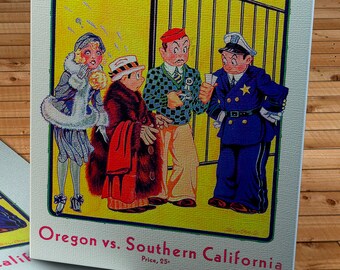 1931 Vintage Oregon - USC Football Program - Canvas Gallery Wrap