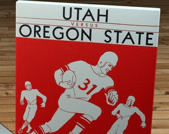 1931 Vintage University of Utah - Oregon State Football Program - Canvas Gallery Wrap