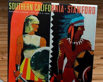 1950 Vintage USC Trojans  - Stanford Football Program - Canvas Gallery Wrap