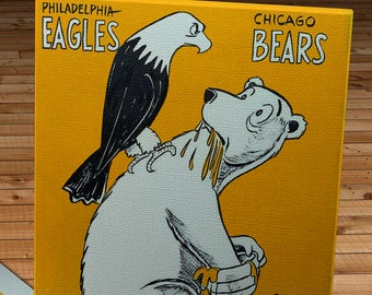 1961 Vintage Philadelphia Eagles - Chicago Bears Football Program - Canvas Gallery Wrap