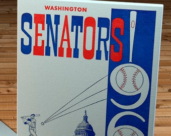 1960 Vintage Washington Senators Score Card - Canvas Gallery Wrap