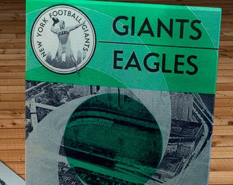 1954 Vintage New York Giants  - Philadelphia Eagles  Football Program - Canvas Gallery Wrap