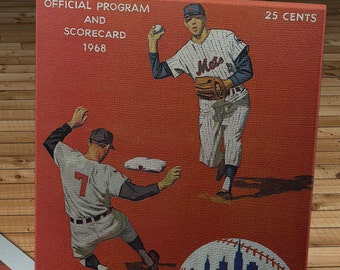 1968 Vintage New York Mets Baseball Scorecard - Canvas Gallery Wrap