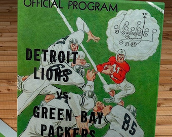 1951 Vintage Detroit Lions - Green Bay Packers Football Program - Canvas Gallery Wrap