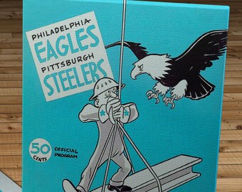 1963 Vintage Philadelphia Eagles - Pittsburgh Steelers Football Program - Canvas Gallery Wrap