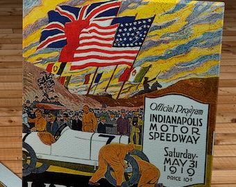 1919 Vintage Indianapolis 500 Racing Program - Canvas Gallery Wrap