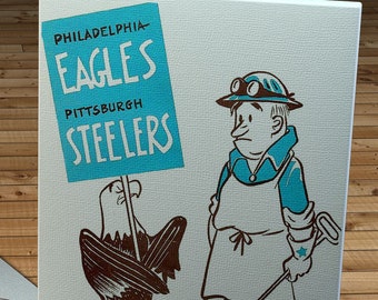 1960 Vintage Philadelphia Eagles - Pittsburgh Steelers Football Program - Canvas Gallery Wrap