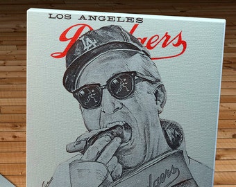 1962 Vintage Los Angeles Dodgers Program - Hot Dog - Canvas Gallery Wrap