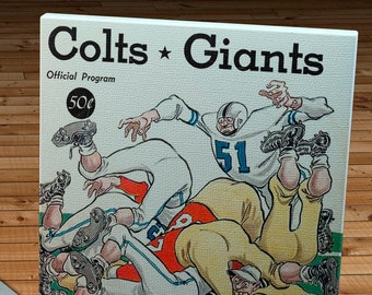1954 Vintage  Baltimore Colts - New York Giants Football Program - Canvas Gallery Wrap