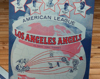 1963 Vintage Los Angeles Angels Baseball Program - Canvas Gallery Wrap