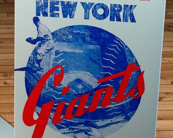 1950 Vintage New York Giants Baseball Scorecard - Canvas Gallery Wrap