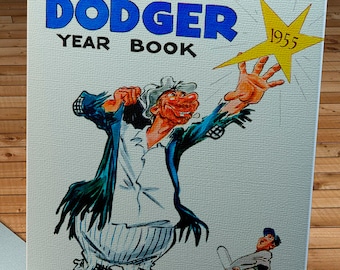 1955 Vintage Brooklyn Dodgers Yearbook Cover - Canvas Gallery Wrap