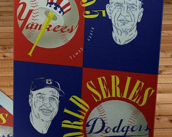 1955 Vintage New York Yankees - Brooklyn Dodgers World Series Program Cover - Canvas Gallery Wrap