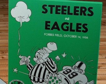 1956 Vintage Philadelphia Eagles - Pittsburgh Steelers Football Program Cover - Canvas Gallery Wrap