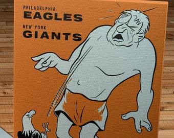 1959 Vintage New York Giants - Philadelphia Eagles Football Program Cover - Canvas Gallery Wrap