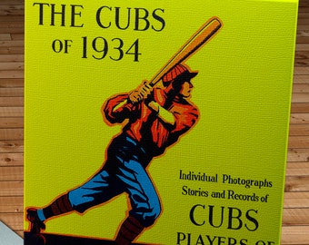 1934 Vintage Chicago Cubs Yearbook Cover - Canvas Gallery Wrap