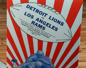 1946 Vintage Los Angeles Rams - Detroit Lions Football Program Cover - Canvas Gallery Wrap