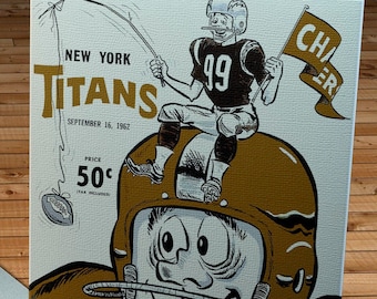 1962 Vintage New York Titans - San Diego Chargers Football Program - Canvas Gallery Wrap