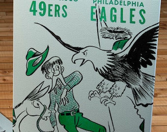 1958 Vintage San Francisco 49ers - Philadelphia Eagles Football Program Cover - Canvas Gallery Wrap