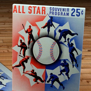 1947 Vintage Chicago Cubs - Wrigley Field All-Star Game Program  - Canvas Gallery Wrap