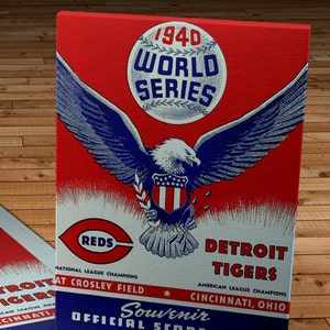 1940 Vintage Detroit Tigers - Cincinnati Reds - World Series Program -  Canvas Gallery Wrap