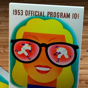 1953 Vintage Chicago Cubs Baseball Program - Canvas Gallery Wrap