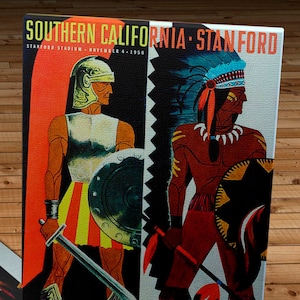 1950 Vintage USC Trojans  - Stanford Football Program - Canvas Gallery Wrap