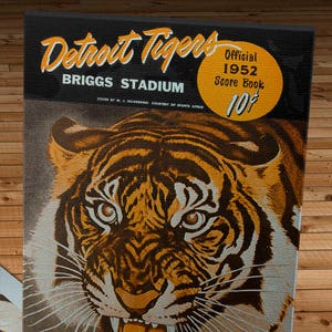 1952 Vintage Detroit Tigers Scorecard - Canvas Gallery Wrap -