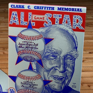 1956 Vintage All -Star Game Program - Griffith Stadium, Washington D.C.  - Canvas Gallery Wrap
