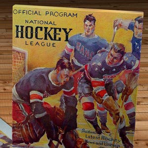 1935-1936 Vintage New York Americans Hockey Program - Canvas Gallery Wrap