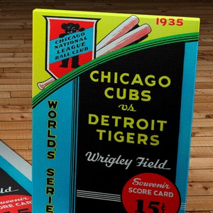 1935 Vintage Chicago Cubs - Detroit Tigers World Series Program - Canvas Gallery Wrap