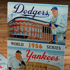 1956 Vintage New York Yankees vs Brooklyn Dodgers - Dodger home program -  World Series Program - Canvas Gallery Wrap