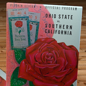 1955 Vintage Rose Bowl - USC Trojans - Ohio State Buckeyes Football Program - Canvas Gallery Wrap