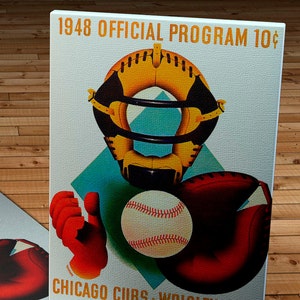 1948 Vintage Chicago Cubs Baseball Program - Canvas Gallery Wrap