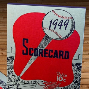 1949 Vintage Rochester Red Wings - Syracuse Baseball Program Cover - Canvas Gallery Wrap -