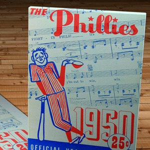 1950 Vintage Philadelphia Phillies Program - Canvas Gallery Wrap