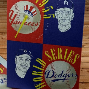 1955 Vintage New York Yankees - Brooklyn Dodgers World Series Program Cover - Canvas Gallery Wrap
