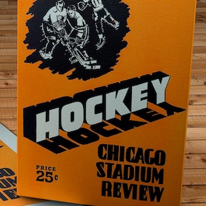 1949-1950 Vintage Chicago Black Hawks Hockey Program - Canvas Gallery Wrap