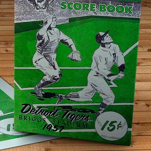 1957 Vintage Detroit Tigers Scorebook - Canvas Gallery Wrap