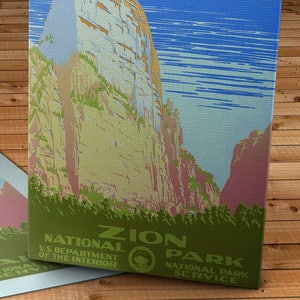 Vintage WPA Poster - Zion National Park - Canvas Gallery Wrap