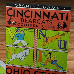 1931 Vintage Cincinnati Bearcats - Ohio State Football Program Cover - Canvas Gallery Wrap