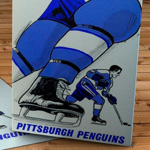 1969-1970 Vintage Jahrbuch der Pittsburgh Penguins - Leinwand Galerieverpackung